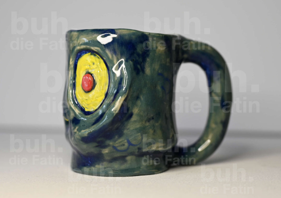 Monstertasse in Fischoptik - handgefertigtes Unikat mit Charakter - 250 ml