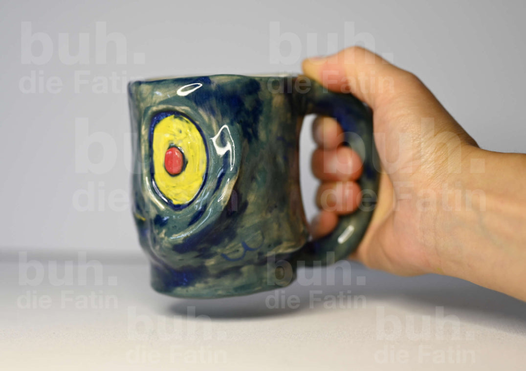 Monstertasse in Fischoptik - handgefertigtes Unikat mit Charakter - 250 ml