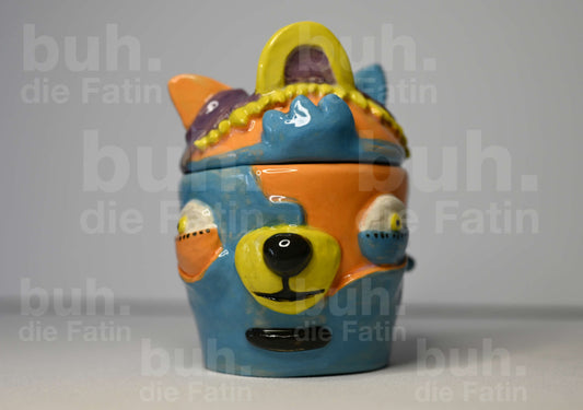 Monstertasse mit Deckel - handgefertigtes Unikat mit Charakter - 250 ml