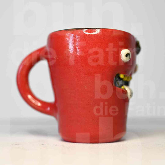 Die rote Monstertasse - handgefertigtes Unikat mit Charakter - 200ml